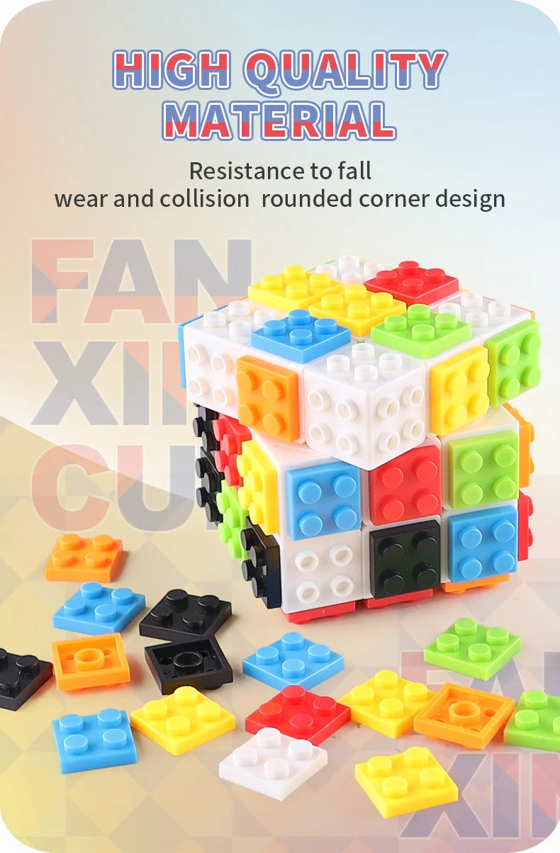 DIY Series Bricks Magic Cube 3x3x3 Professional Speed Cube Puzzle Toys Enlighten Educational Building Blocks Toys for Kids Gifts