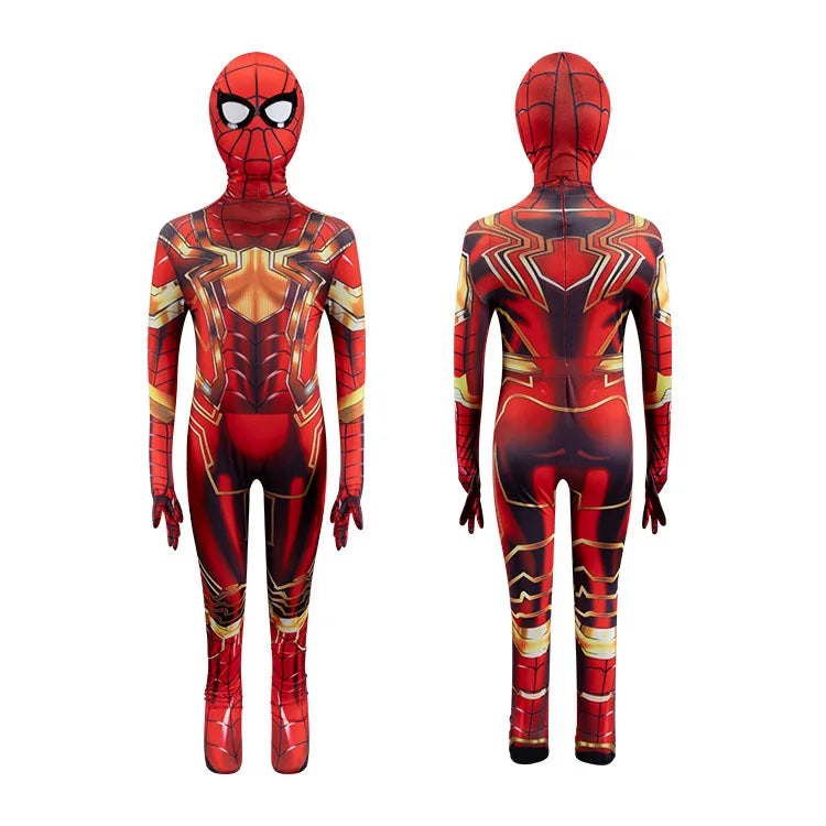 Red Spider-Themed Full-Body Cosplay Suit for Adults