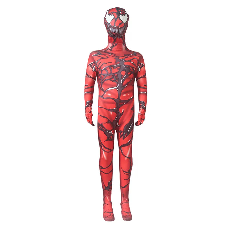 Red Spider-Themed Full-Body Cosplay Suit for Adults
