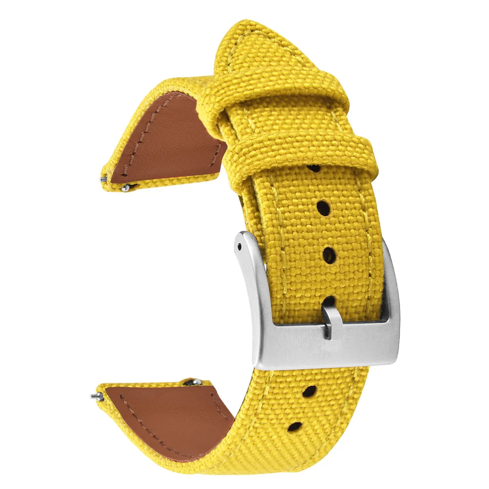 Correa de reloj de nailon de 18mm, 20mm y 22mm, correas de reloj de cuero y tela de vela de dos caras, pulseras de liberación rápida, cinturón deportivo para hombres y mujeres