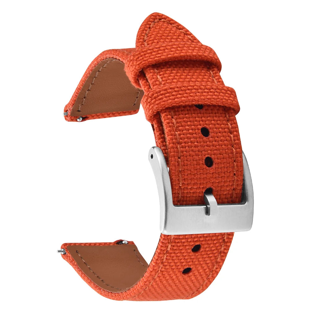 Correa de reloj de nailon de 18mm, 20mm y 22mm, correas de reloj de cuero y tela de vela de dos caras, pulseras de liberación rápida, cinturón deportivo para hombres y mujeres