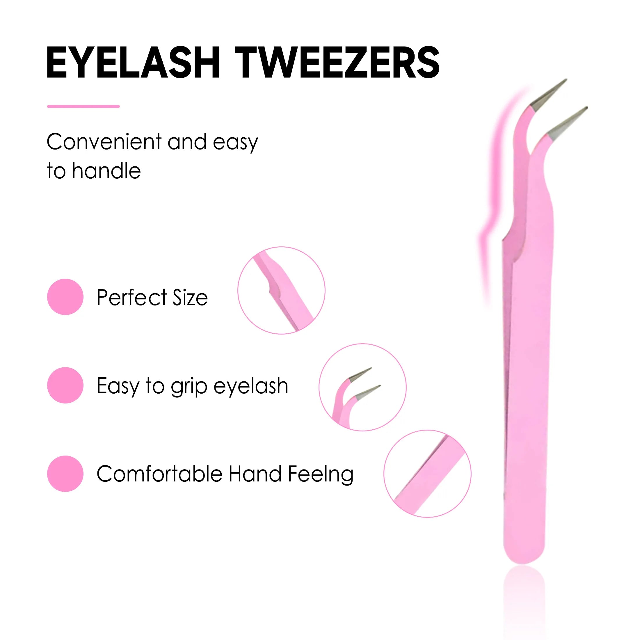 Pegamento y sello para pestañas individuales, 8ml, pegamento y sello, sujeción súper fuerte para extensión de pestañas y removedor de pegamento para pestañas, Kit de pinzas de 5ml