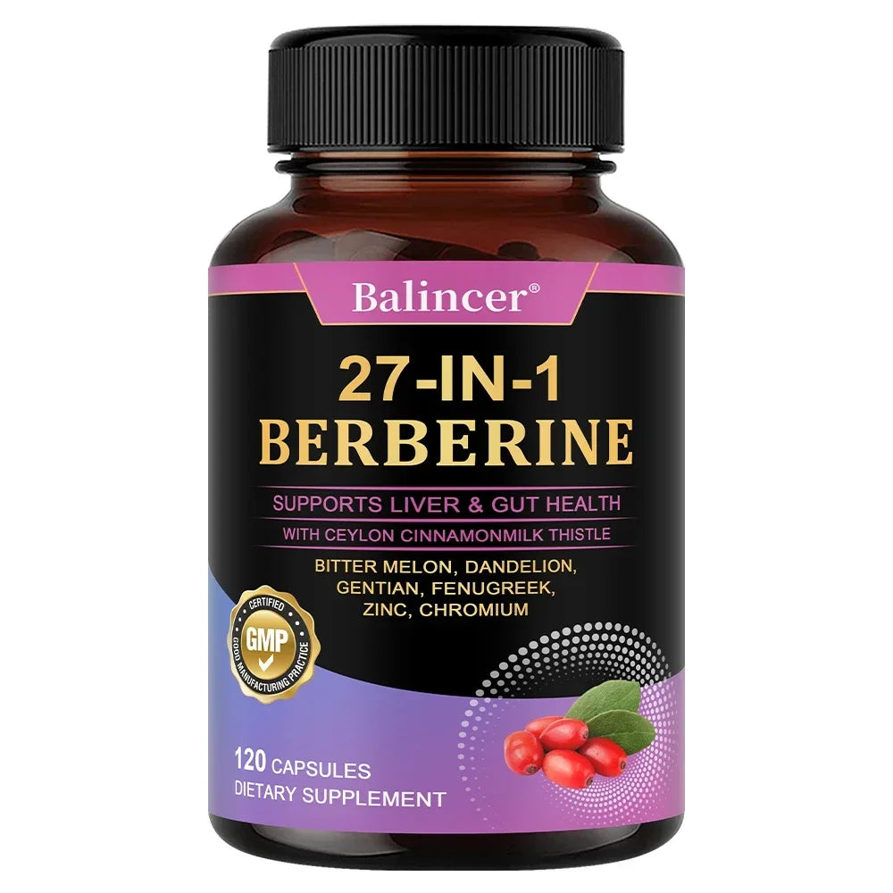 Cápsulas de bereberina - con canela de Ceilán - Equilibrio del azúcar en sangre, Salud cardiovascular, Ayuda a la digestión, Promueve el metabolismo
