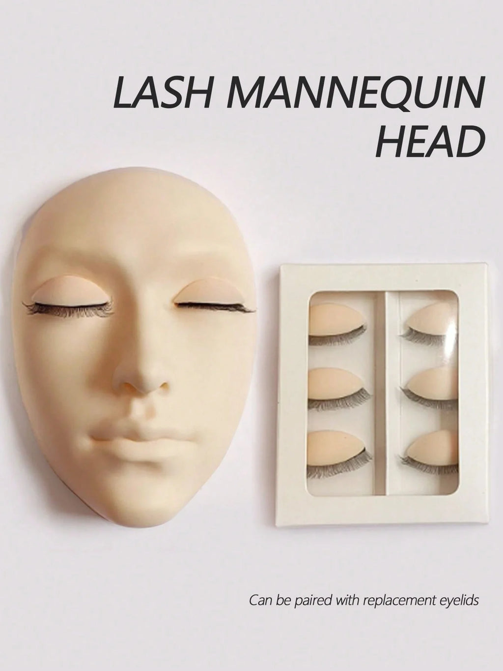 Cabeza de maniquí de pestañas, entrenamiento Facial falso de silicona cosmetología de la piel extensión de ojos de pestañas práctica maquillaje herramientas de tratamiento facial