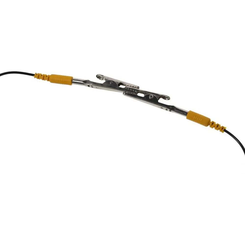 Cable de conexión a tierra ESD antiestático, Cable en espiral, con pinza de cocodrilo Doble