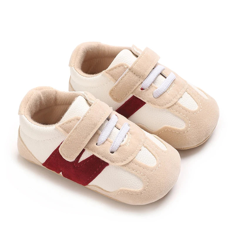 0-18 Months Newborn Baby Classic Sneakers Letters Splicing Baby Casual Shoe Anti-slip Hundred Walking Baby Boys Girls Baby Shoes