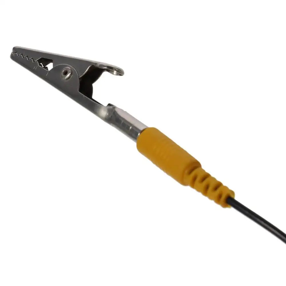 Cable de conexión a tierra ESD antiestático, Cable en espiral, con pinza de cocodrilo Doble