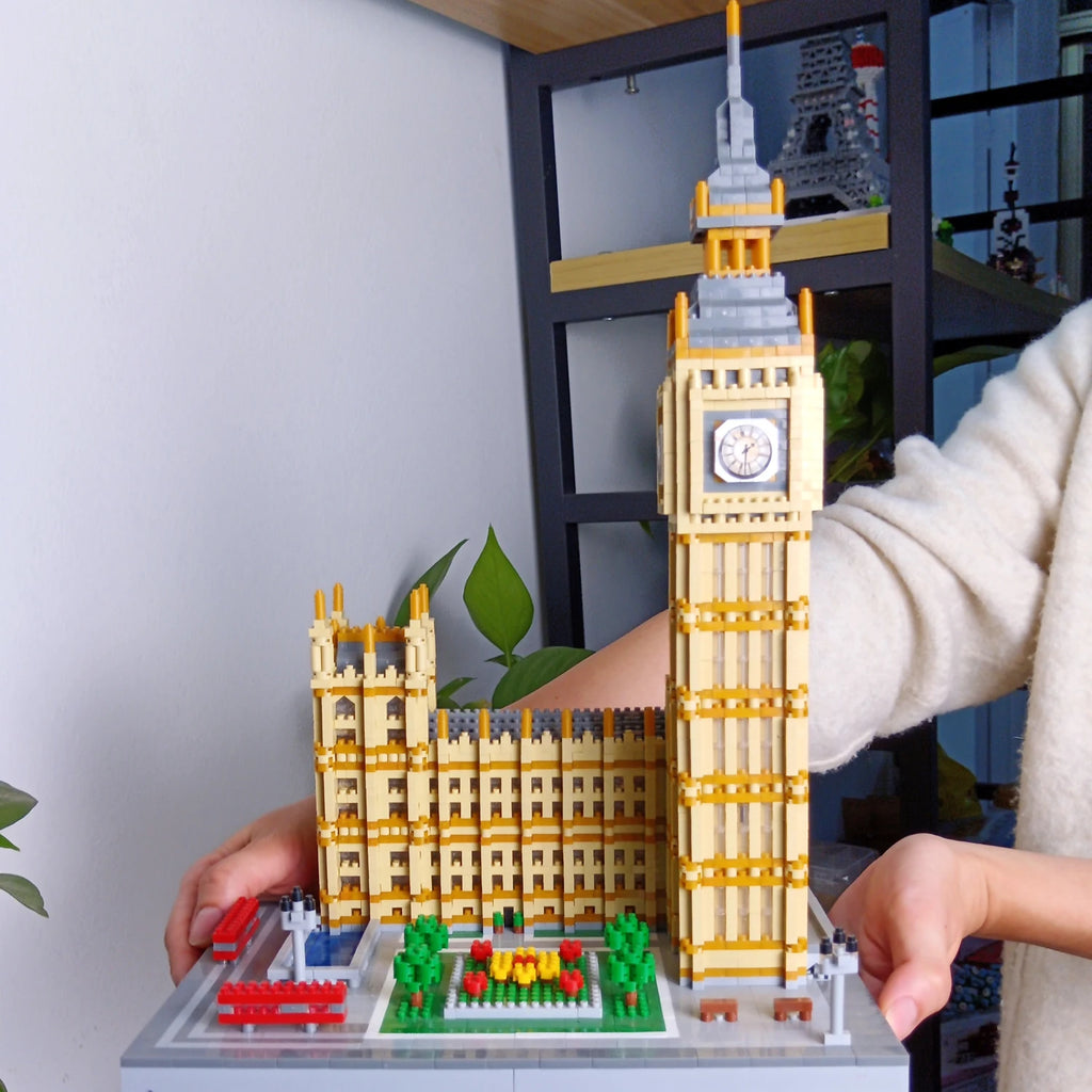 3D Desk Decor Big Ben Model Micro Building Blocks–Collectible Architecture Puzzle,Educational Toy,Unique Holiday Birthday Gifts