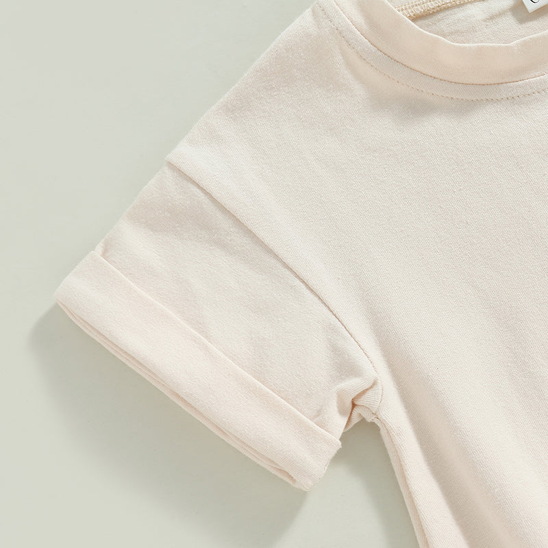 Baby Solid-Color Short-Sleeve Romper