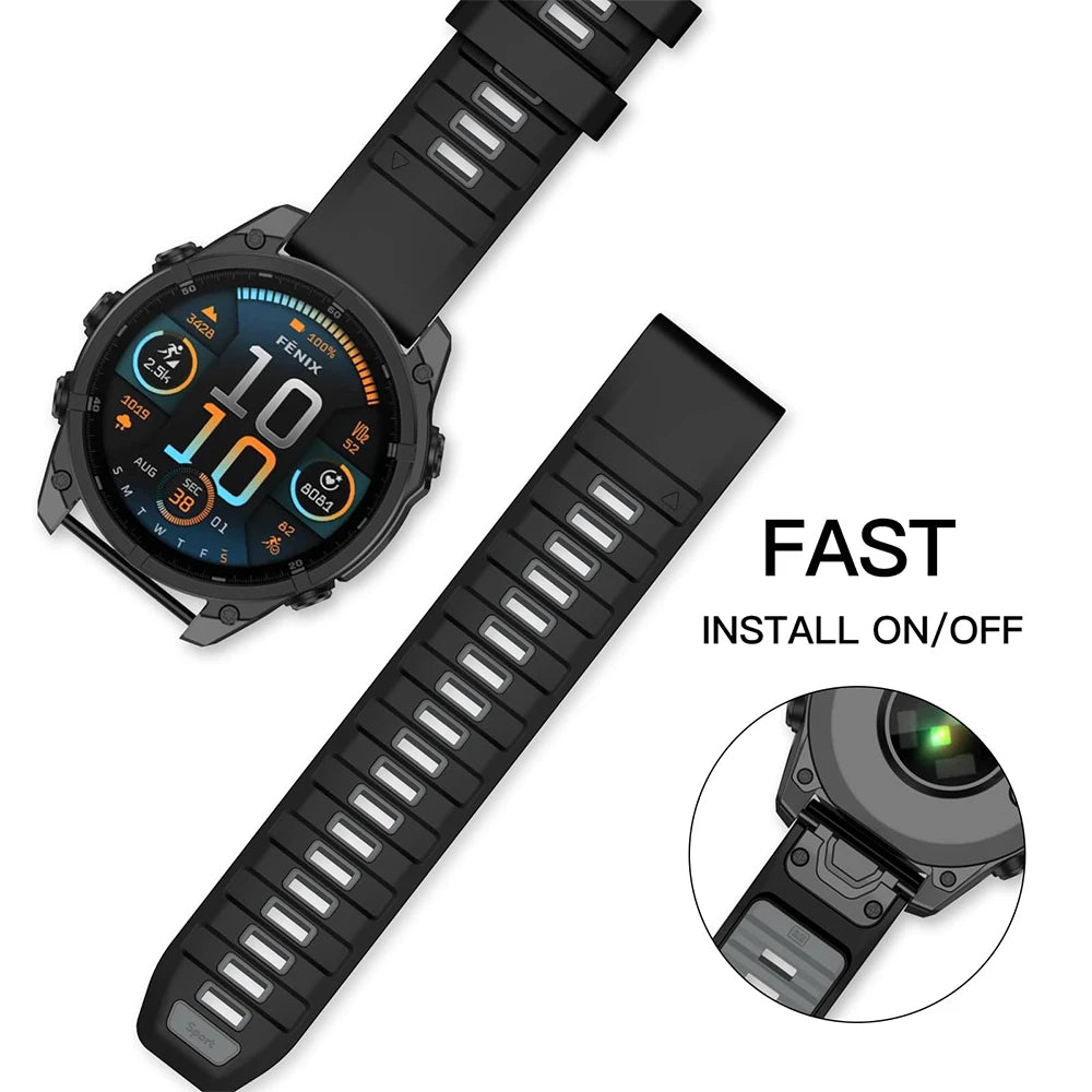 Correa de silicona para reloj Fenix 8 Pro, correa deportiva de 22/26mm para Garmin Tactix 7/Quatix8 Forerunner 970 965 Instinct 2X, pulsera de ajuste rápido