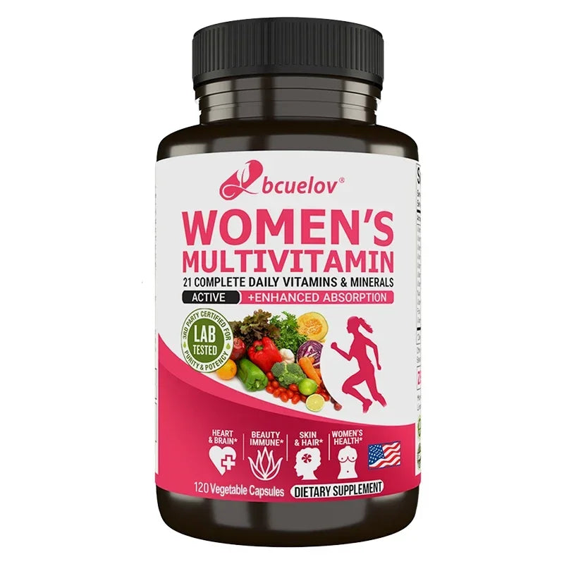 Suplemento multivitamínico multimineral para mujer - Magnesio Biotina Calcio Zinc Selenio - Apoya las articulaciones Piel Uñas