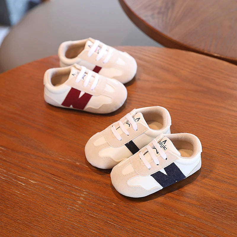 0-18 Months Newborn Baby Classic Sneakers Letters Splicing Baby Casual Shoe Anti-slip Hundred Walking Baby Boys Girls Baby Shoes