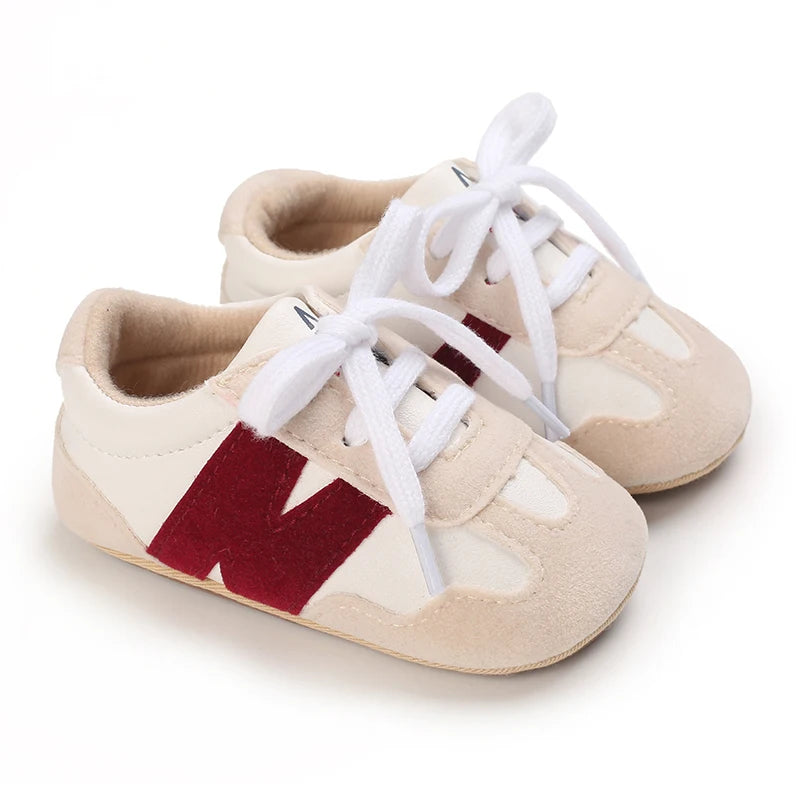 0-18 Months Newborn Baby Classic Sneakers Letters Splicing Baby Casual Shoe Anti-slip Hundred Walking Baby Boys Girls Baby Shoes