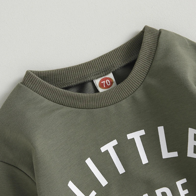 Toddler Letter-Print Long-Sleeve Top & Pants Set