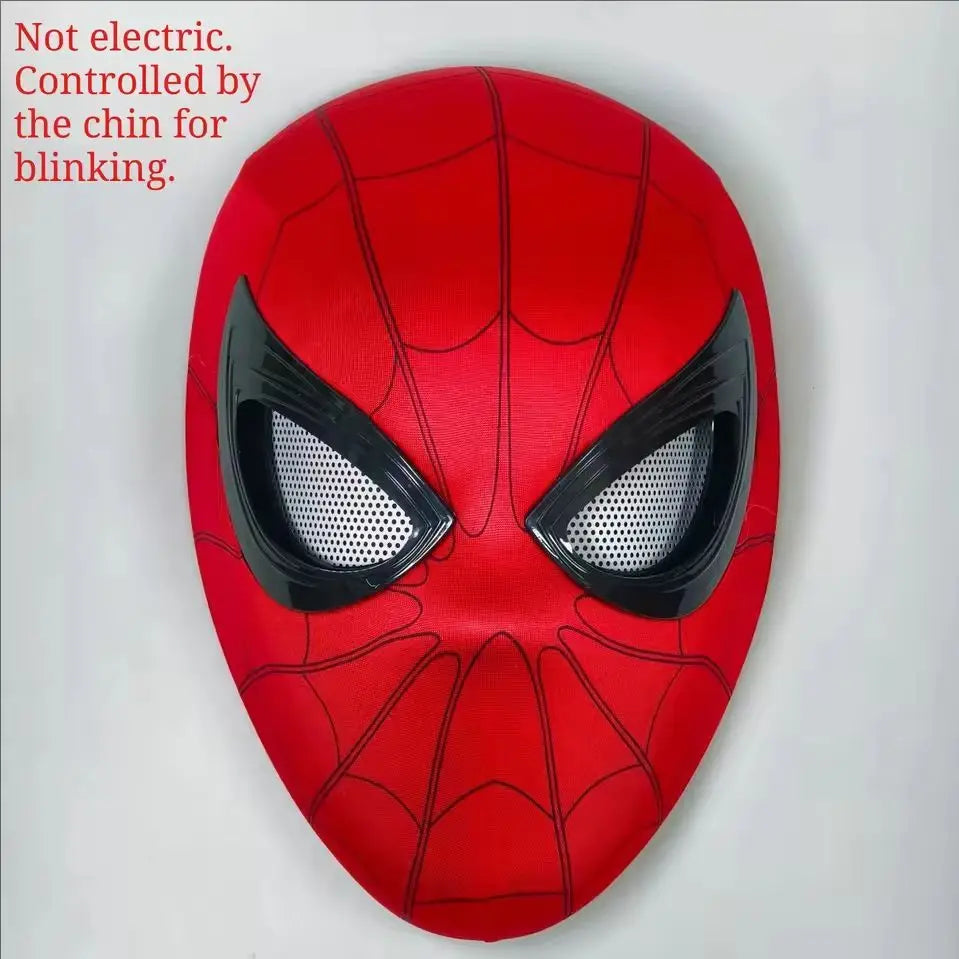 Spider-Man Cosplay Mask with Chin-Controlled Moving Eyes