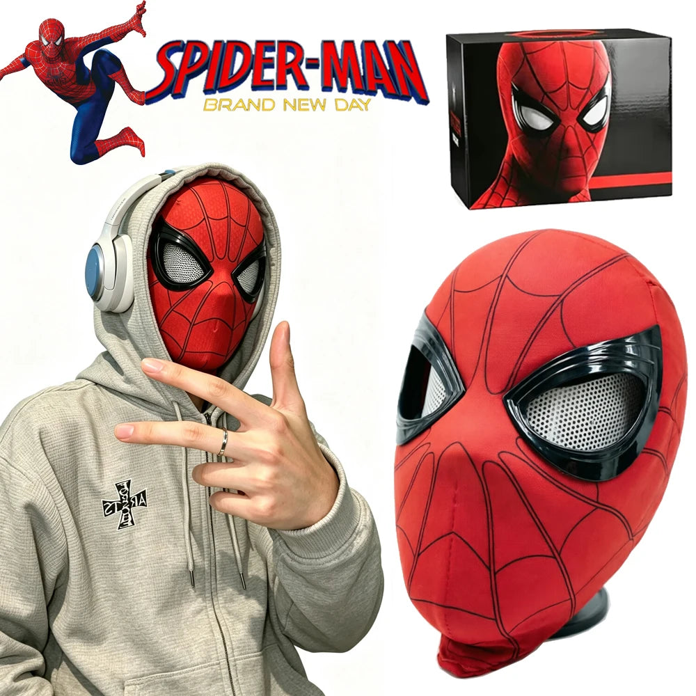 Spider-Man Cosplay Mask with Chin-Activated Blinking Eyes