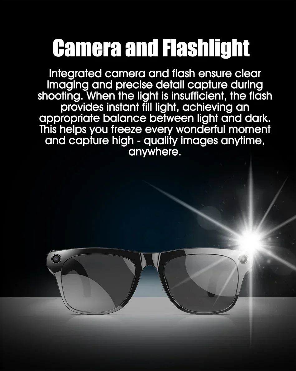 Gafas Inteligentes Lenovo con IA, Cámara 8K de 1200mp, Chat GPT, Táctiles, Deportivas, Reproductor de Música, Llamadas Bluetooth, Asistente de Voz