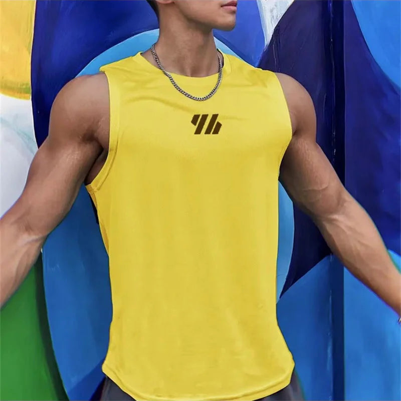 Chaleco de gimnasio de verano para hombre, camisa de malla de alta calidad, camisetas sin mangas, camisetas sin mangas para correr, chaleco deportivo para Fitness, ropa para hombre 2025