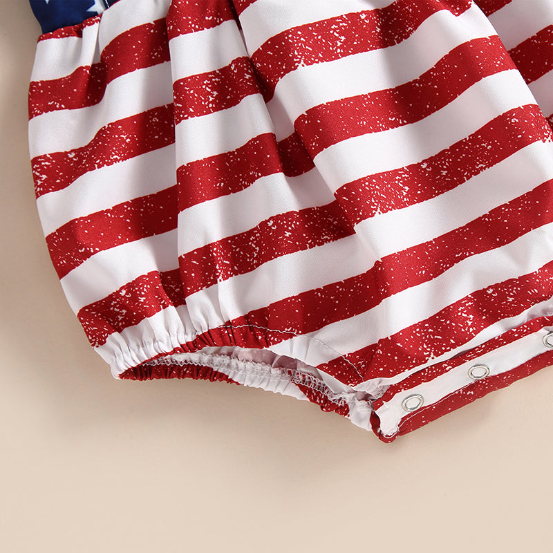 Baby Girl 4th of July Ruffle Romper & Headband Set