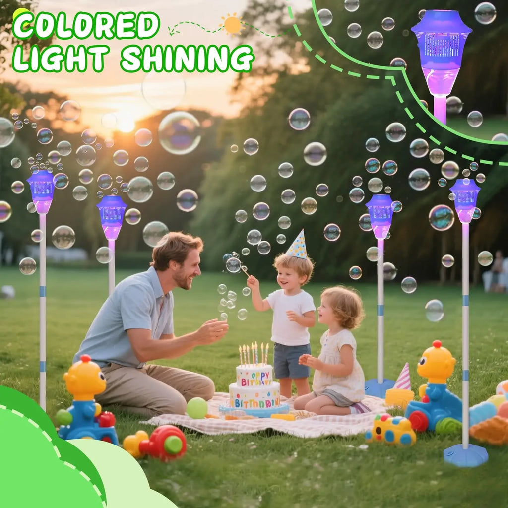 Máquina de burbujas con soporte con luces y música para soplador de burbujas de jabón al aire libre, adecuado para deportes acuáticos, decoración para fiesta de boda, burbujas