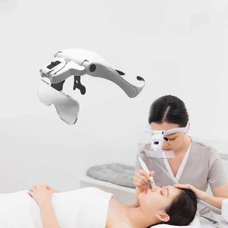 Lupa ajustable de 5 lentes, lupa para extensión de pestañas, lámpara de luz LED, reparación de injerto, tatuaje, pestañas individuales