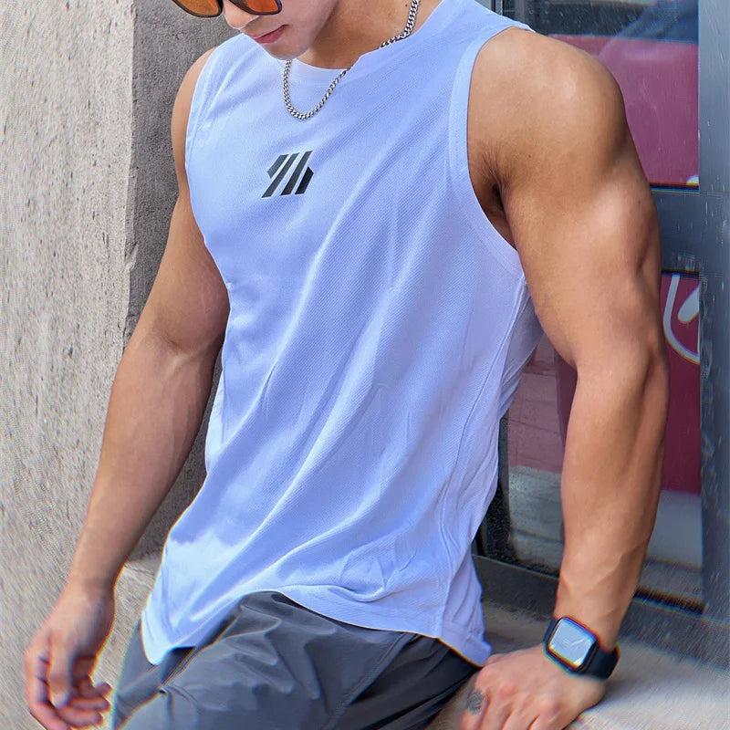 Chaleco de gimnasio de verano para hombre, camisa de malla de alta calidad, camisetas sin mangas, camisetas sin mangas para correr, chaleco deportivo para Fitness, ropa para hombre 2025