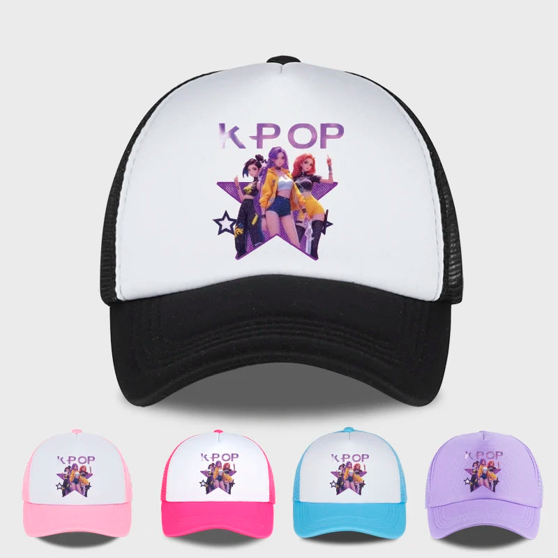 Gorra de malla estampada del grupo femenino de K-POP, gorra de béisbol transpirable de verano, sombrero de sol unisex ajustable, perfecto para los fanáticos del K-Pop