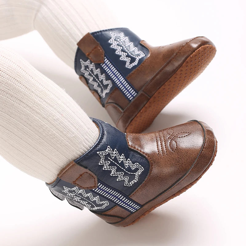 Baby Cowboy Boots - Western Style | Soft soled First Walking Shoes for Newborns and Preschoolers