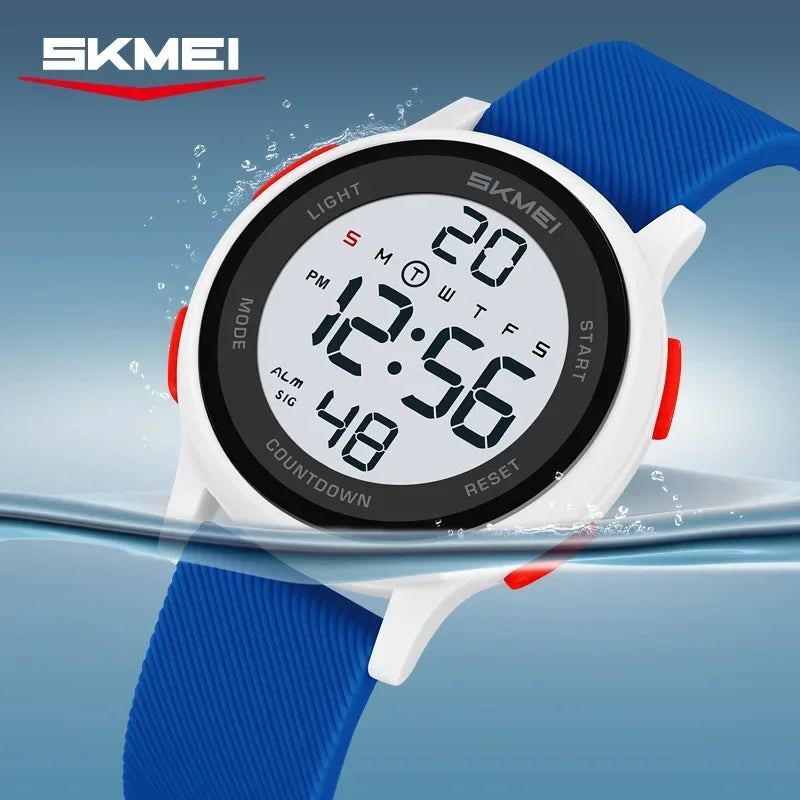 SKMEI 2427 relojes de pulsera digitales coloridos para niños, reloj electrónico deportivo resistente al agua para niños y niñas, reloj infantil a prueba de golpes