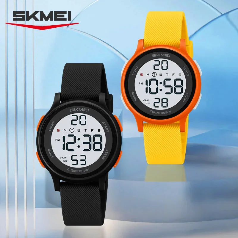 SKMEI 2427 relojes de pulsera digitales coloridos para niños, reloj electrónico deportivo resistente al agua para niños y niñas, reloj infantil a prueba de golpes