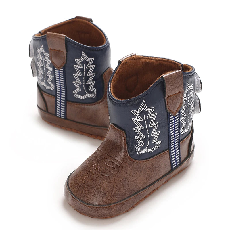 Baby Cowboy Boots - Western Style | Soft soled First Walking Shoes for Newborns and Preschoolers