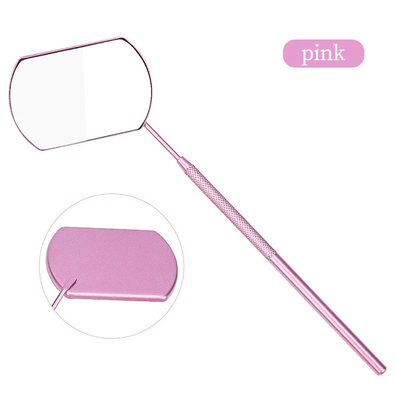 Espejo de pestañas para injerto de pestañas, belleza de aumento, mango largo para comprobar extensiones de pestañas postizas, herramientas de maquillaje, proveedor de espejos