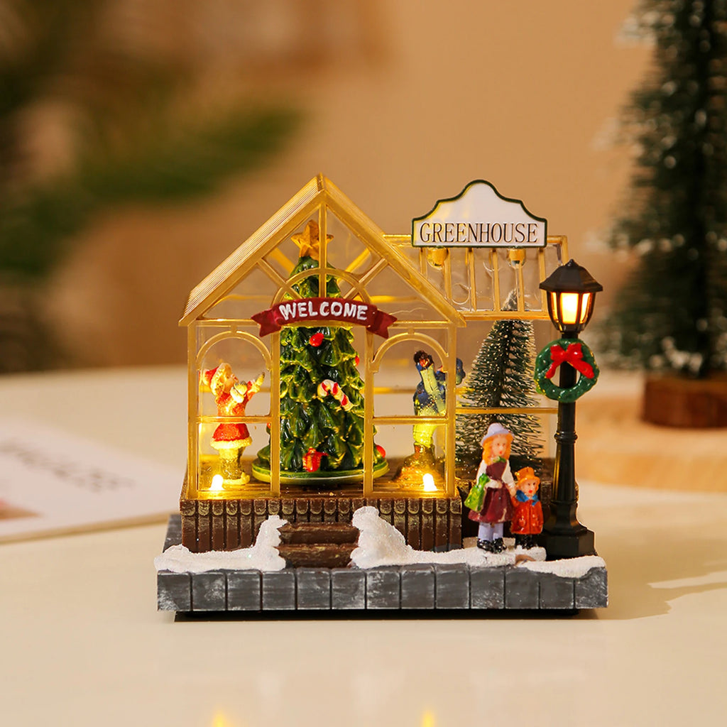 Casita de Villa Navideña con Luz