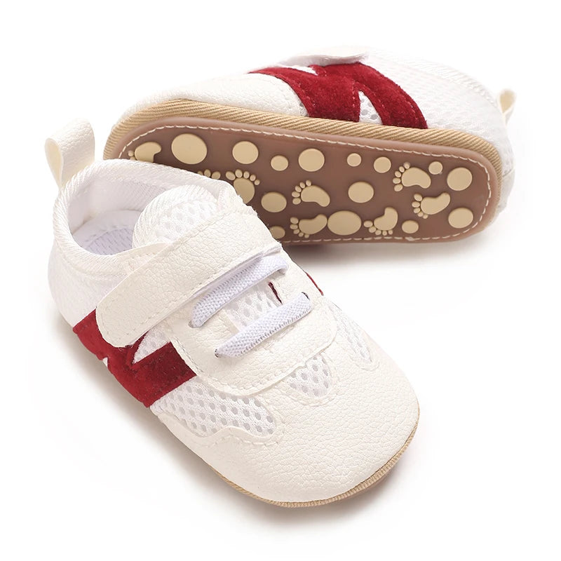 0-18 Months Newborn Baby Classic Sneakers Letters Splicing Baby Casual Shoe Anti-slip Hundred Walking Baby Boys Girls Baby Shoes