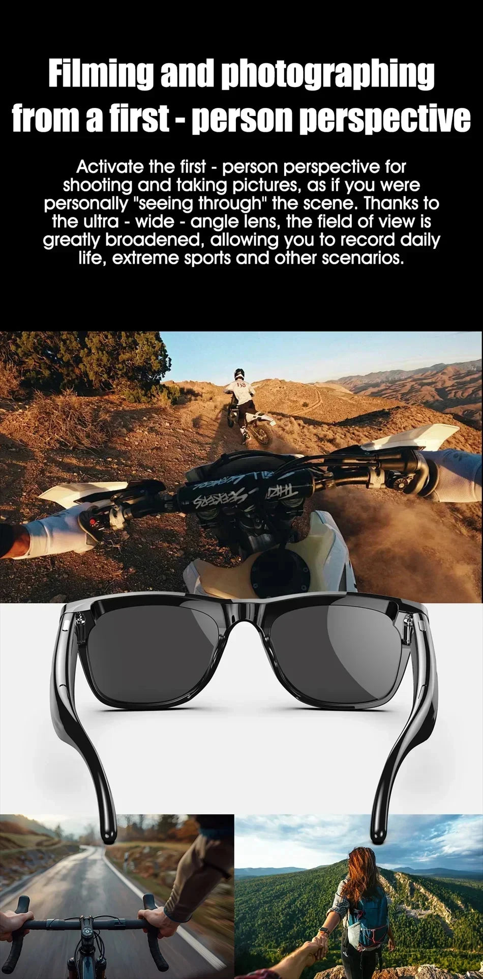 Lenovo Bluetooth 8K Smart AI Touch Glasses Camera With 800w Sport ChatGpt4.0 Sunglasses Calling Music Player For Men Women Gifts