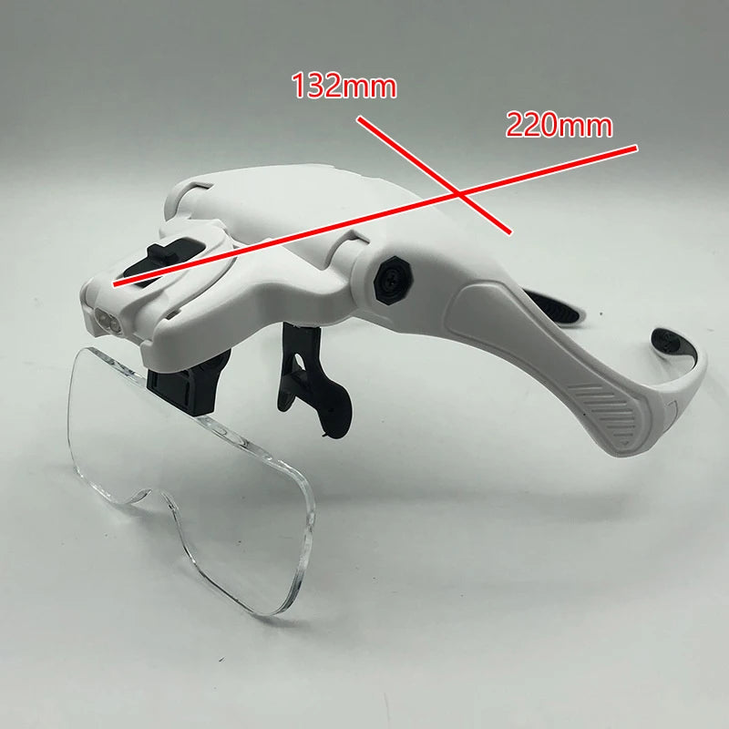 Lupa ajustable de 5 lentes, lupa para extensión de pestañas, lámpara de luz LED, reparación de injerto, tatuaje, pestañas individuales