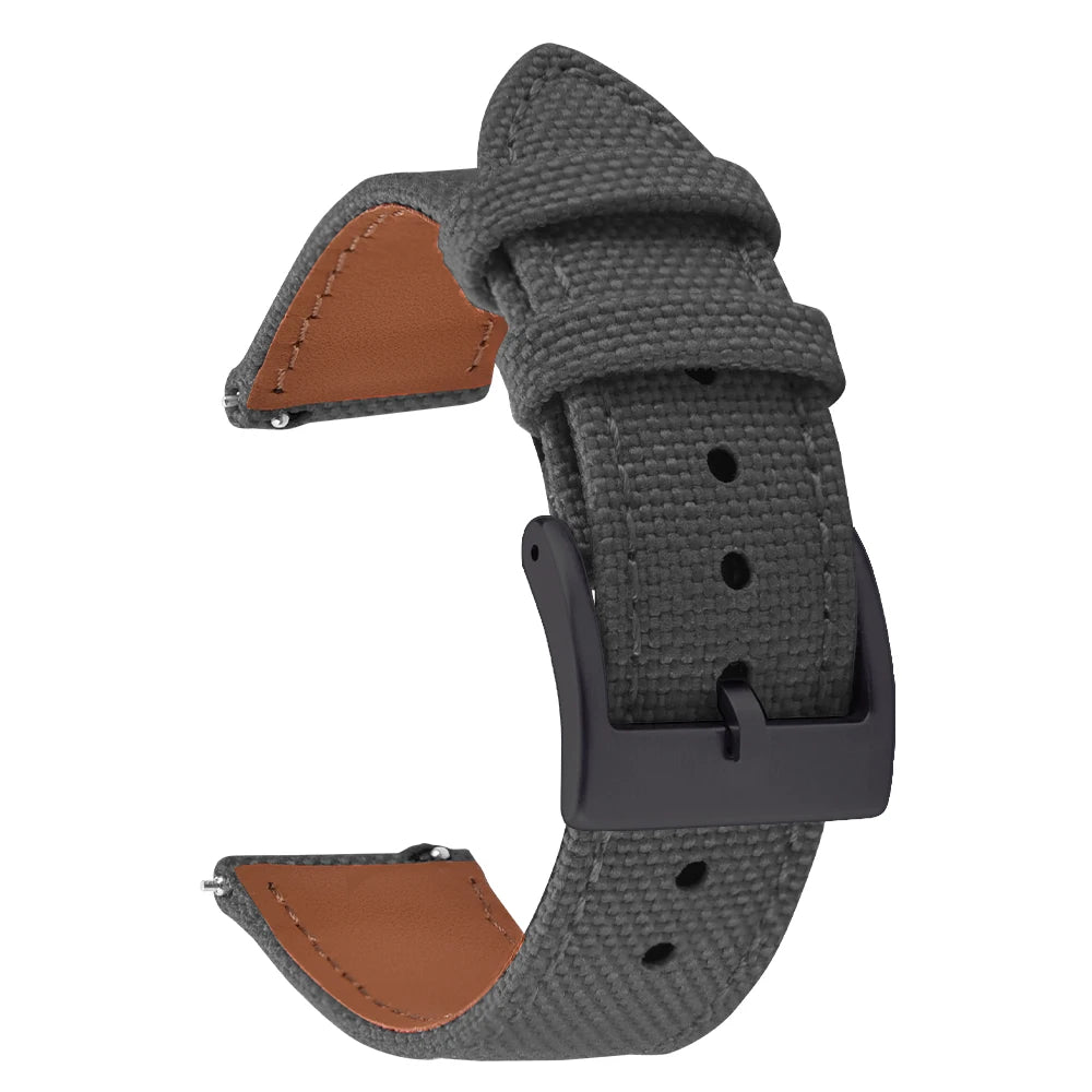 Correa de reloj de nailon de 18mm, 20mm y 22mm, correas de reloj de cuero y tela de vela de dos caras, pulseras de liberación rápida, cinturón deportivo para hombres y mujeres
