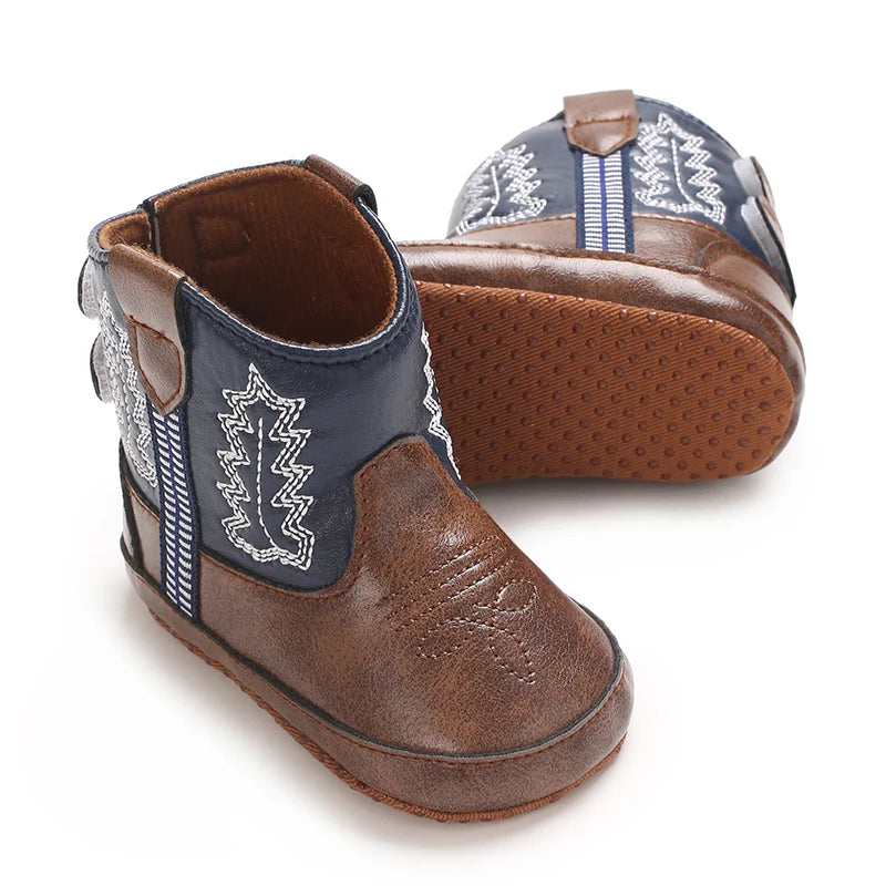Baby Cowboy Boots - Western Style | Soft soled First Walking Shoes for Newborns and Preschoolers