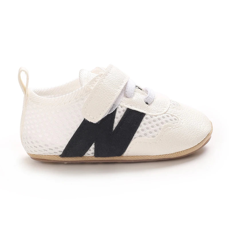 0-18 Months Newborn Baby Classic Sneakers Letters Splicing Baby Casual Shoe Anti-slip Hundred Walking Baby Boys Girls Baby Shoes