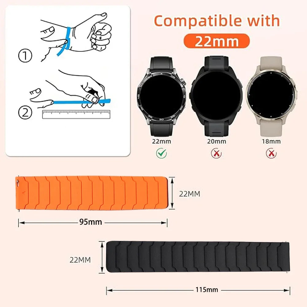 Correa deportiva de silicona magnética de 22mm para reloj inteligente Realme 5, pulsera para reloj Realme S2/Realme S 2 2Pro 3 3 Pro