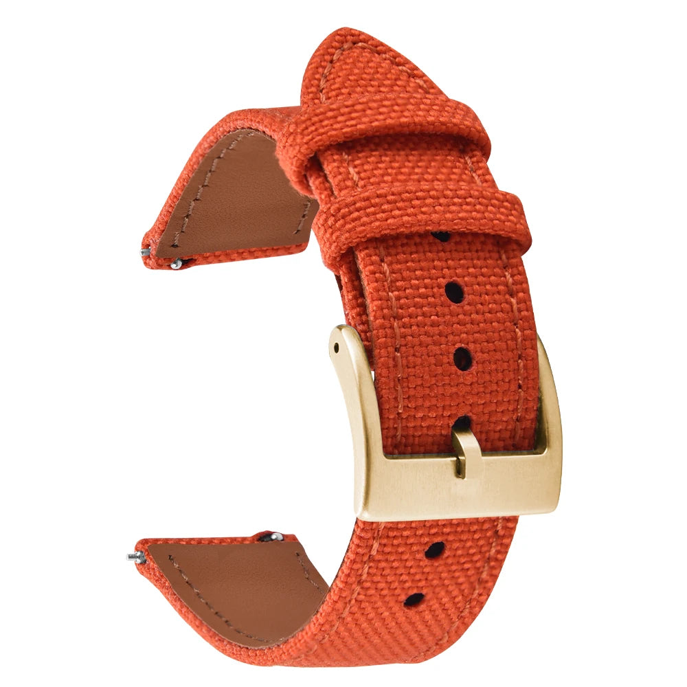 Correa de reloj de nailon de 18mm, 20mm y 22mm, correas de reloj de cuero y tela de vela de dos caras, pulseras de liberación rápida, cinturón deportivo para hombres y mujeres