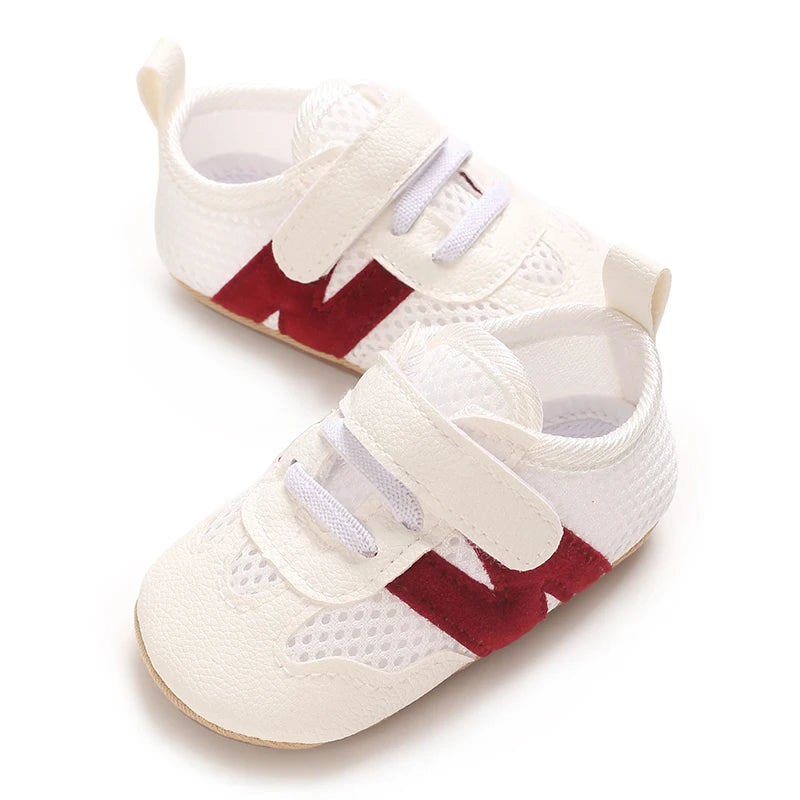 0-18 Months Newborn Baby Classic Sneakers Letters Splicing Baby Casual Shoe Anti-slip Hundred Walking Baby Boys Girls Baby Shoes