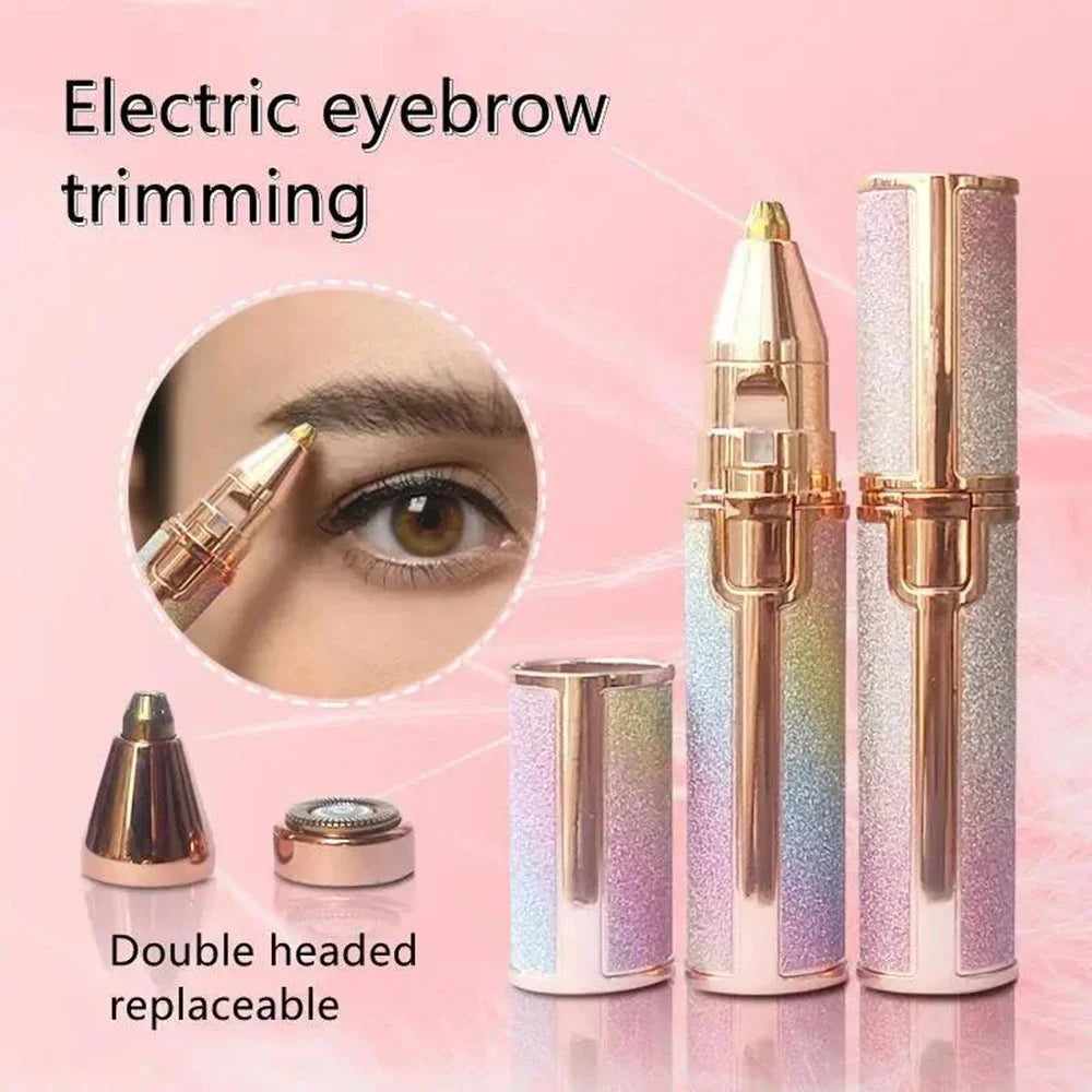 Depiladora eléctrica portátil 2 en 1 recargable, depilación facial, afeitadora de cejas, afeitadora facial indolora para rostro y labios.