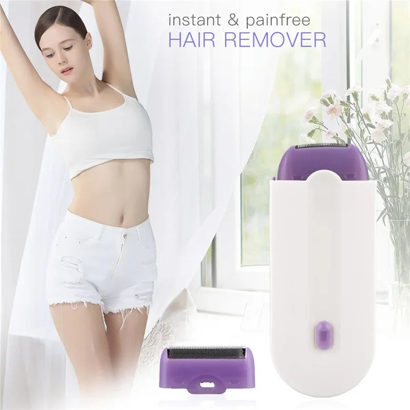 Depiladora de luz azul para cuerpo de mujer, afeitadora de inducción, herramienta de depilación, depiladora de labios de Bikini automática eléctrica rotativa para cara y pierna