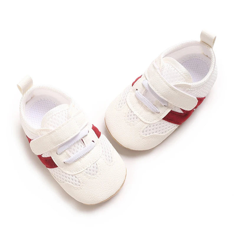 0-18 Months Newborn Baby Classic Sneakers Letters Splicing Baby Casual Shoe Anti-slip Hundred Walking Baby Boys Girls Baby Shoes