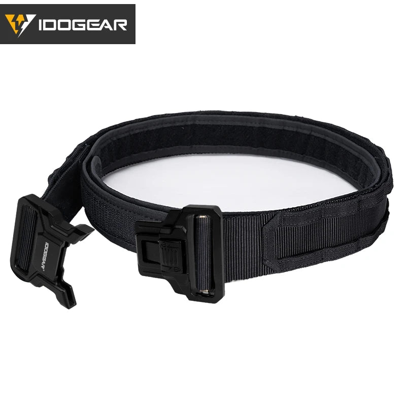 IDOGEAR-Cinturón táctico MOLLE de 2 ", cinturón MOLLE de liberación rápida con interior exterior ajustable para hombres, deportes al aire libre Airsoft 3444