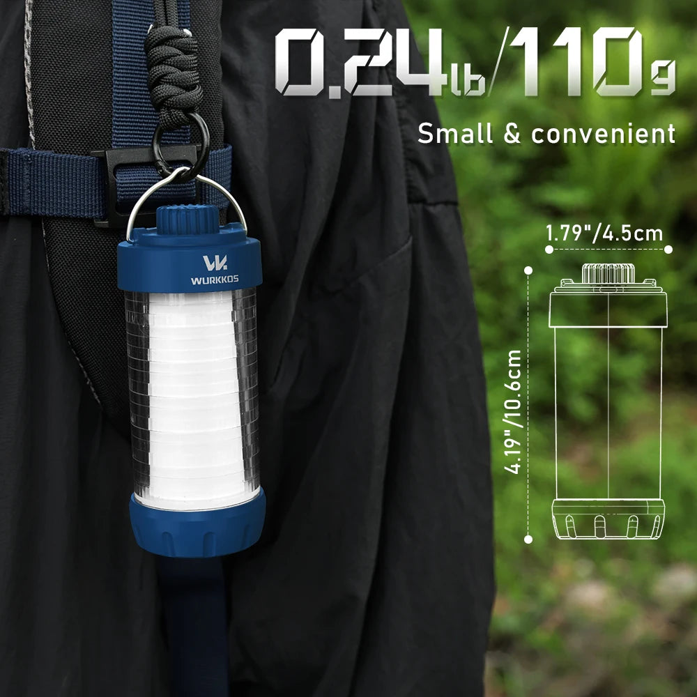 Linterna de Camping Wurkkos CL01, 550 Lúmenes, Recargable con Batería 18650, Mini Linterna LED Magnética
