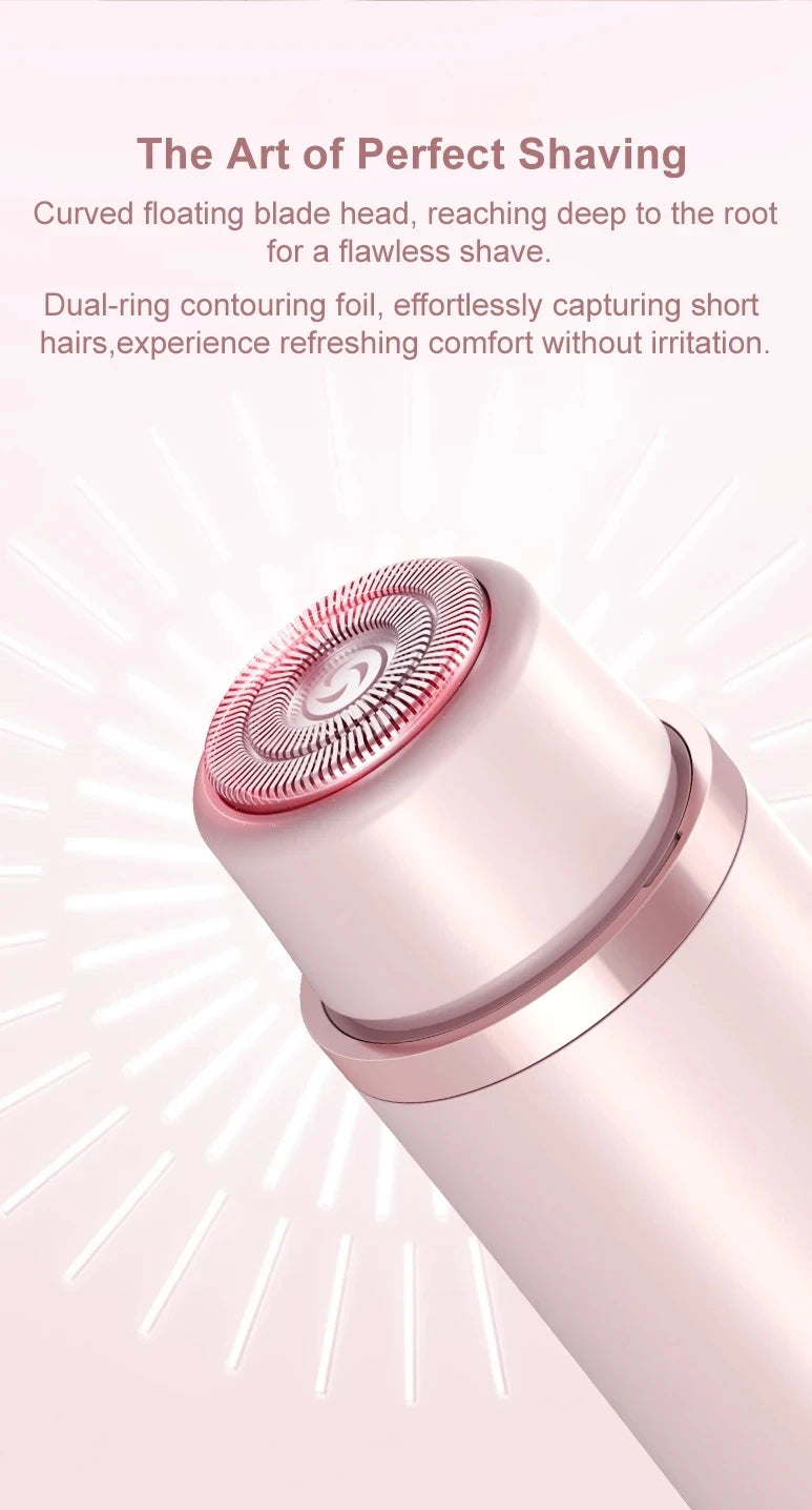 Maquinilla de afeitar eléctrica de doble cabezal para mujer, afeitadora indolora recargable en seco y húmedo, utensilio para eliminar el vello para zonas privadas corporales