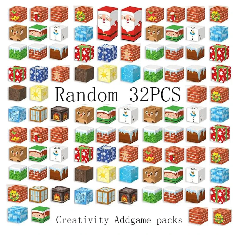 Build your Christmas world magnetic cube magnet stone building blocks kids gift puzzle boy toy magnetic Assemble the model