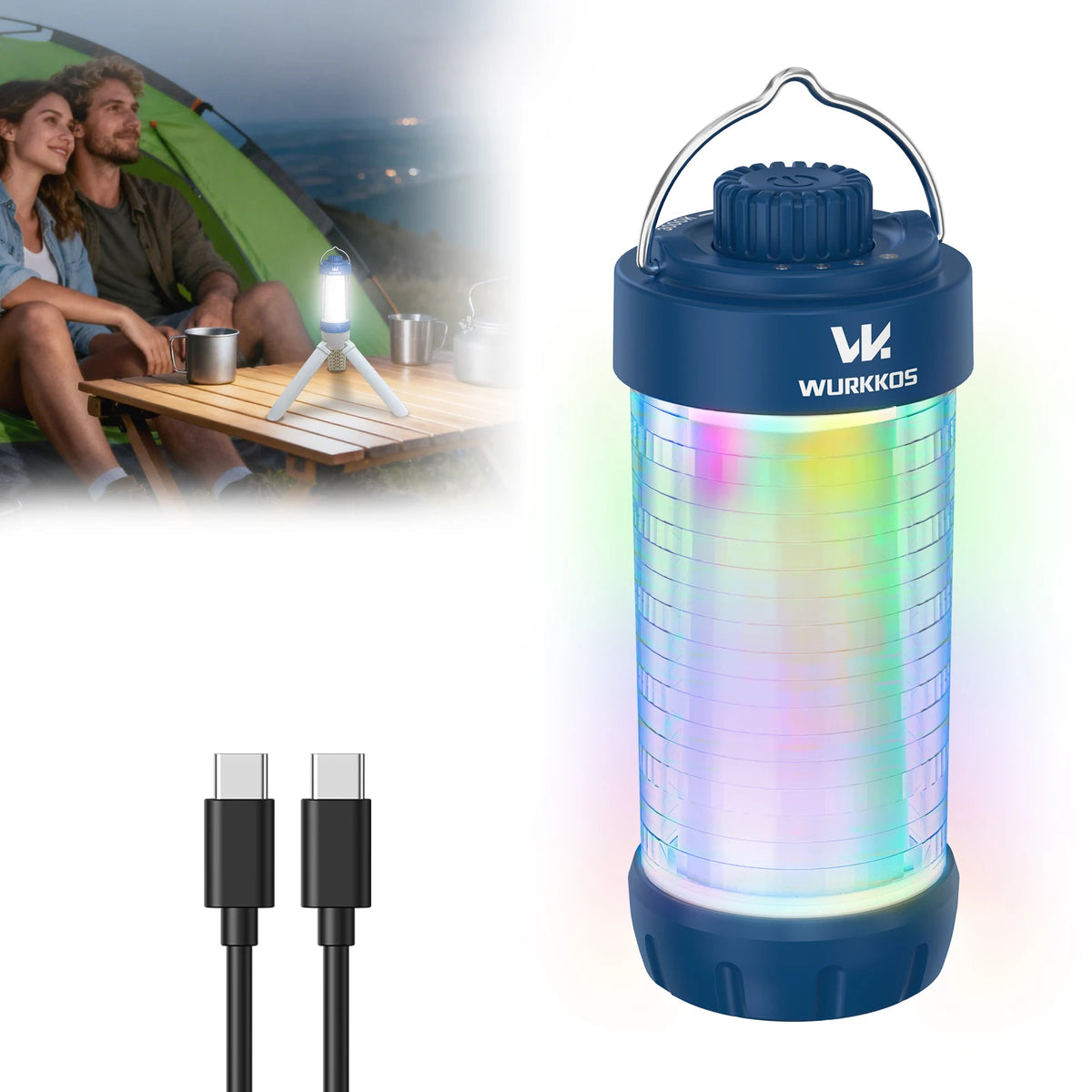 Linterna de Camping Wurkkos CL01, 550 Lúmenes, Recargable con Batería 18650, Mini Linterna LED Magnética
